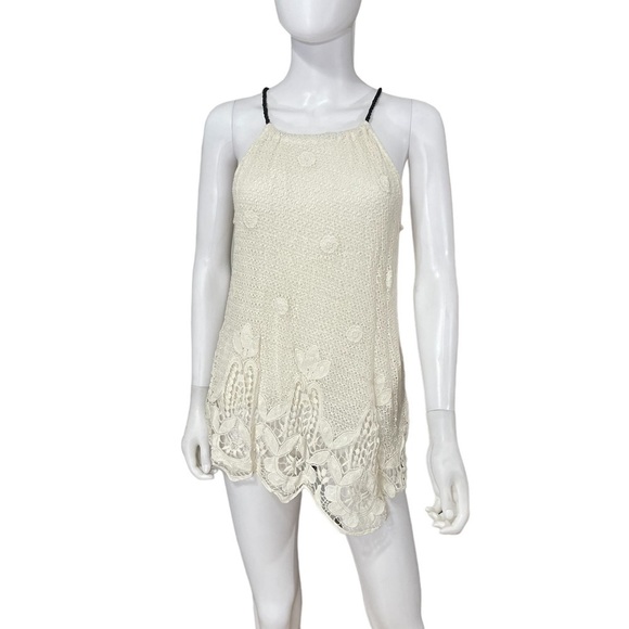 Ella Moss Ivory Sleeveless Crochet Top Shirt - Picture 1 of 7